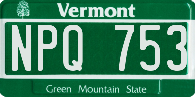 VT license plate NPQ753