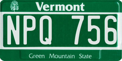 VT license plate NPQ756
