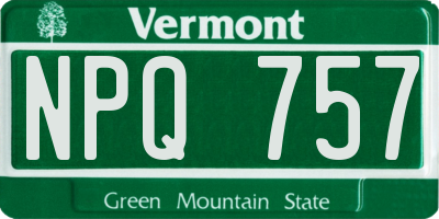 VT license plate NPQ757