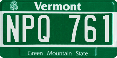 VT license plate NPQ761