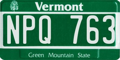 VT license plate NPQ763