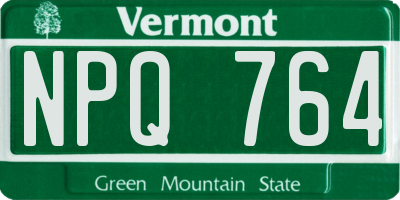 VT license plate NPQ764