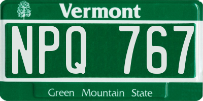 VT license plate NPQ767