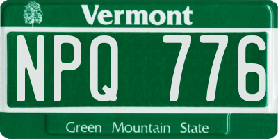 VT license plate NPQ776