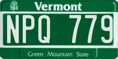 VT license plate NPQ779