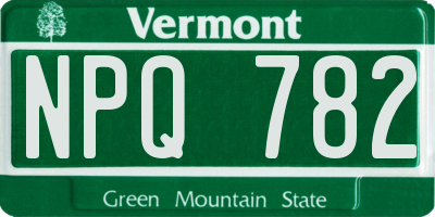 VT license plate NPQ782