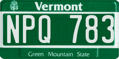 VT license plate NPQ783