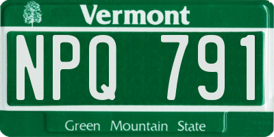 VT license plate NPQ791