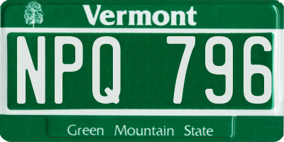VT license plate NPQ796