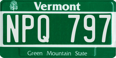 VT license plate NPQ797