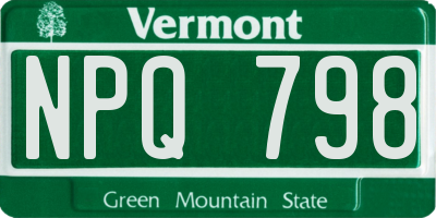 VT license plate NPQ798