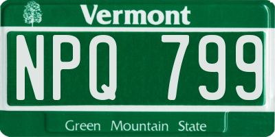 VT license plate NPQ799