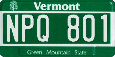 VT license plate NPQ801