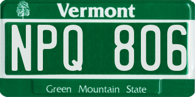 VT license plate NPQ806