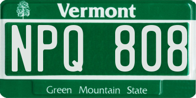 VT license plate NPQ808