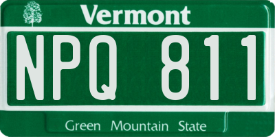 VT license plate NPQ811