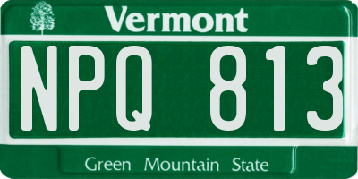 VT license plate NPQ813