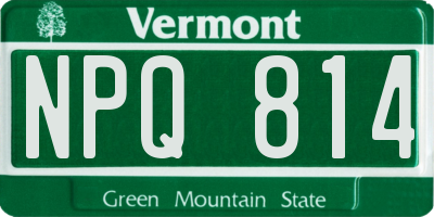 VT license plate NPQ814