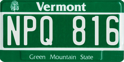 VT license plate NPQ816