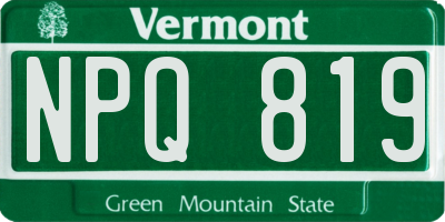 VT license plate NPQ819