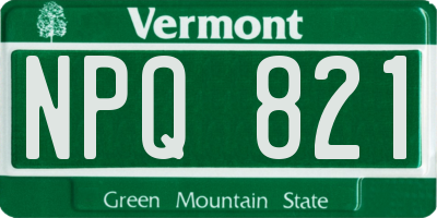 VT license plate NPQ821