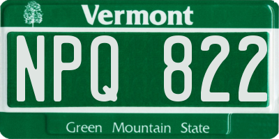 VT license plate NPQ822