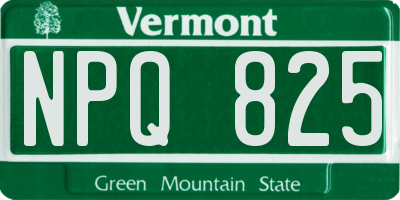 VT license plate NPQ825
