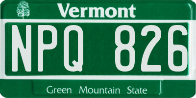 VT license plate NPQ826