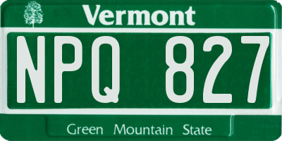 VT license plate NPQ827