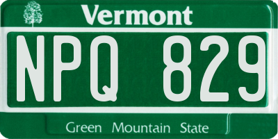 VT license plate NPQ829