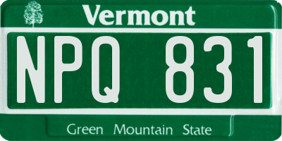 VT license plate NPQ831
