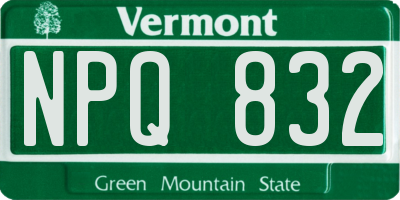 VT license plate NPQ832