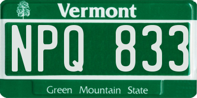VT license plate NPQ833