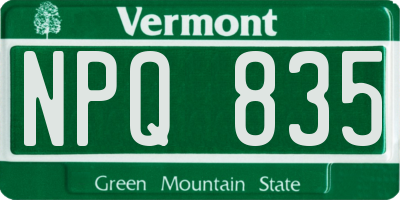 VT license plate NPQ835