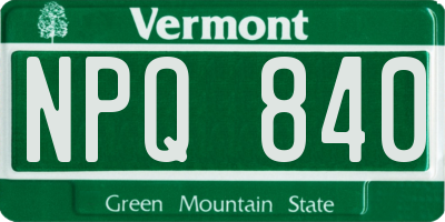 VT license plate NPQ840