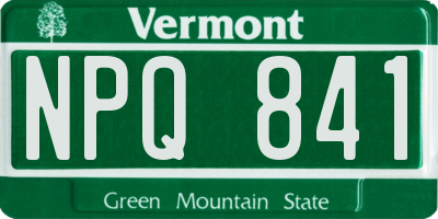 VT license plate NPQ841