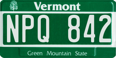 VT license plate NPQ842