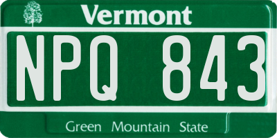 VT license plate NPQ843