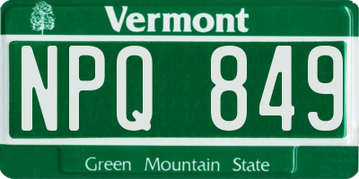 VT license plate NPQ849