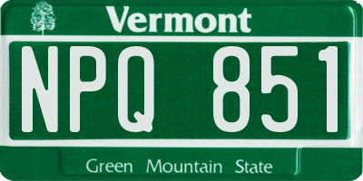 VT license plate NPQ851