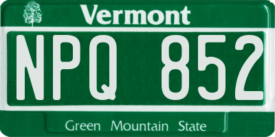 VT license plate NPQ852