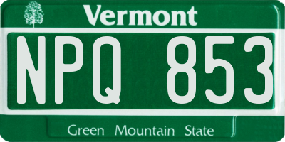 VT license plate NPQ853