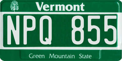 VT license plate NPQ855