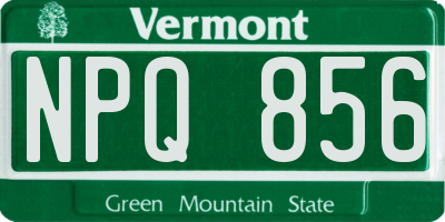 VT license plate NPQ856