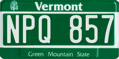VT license plate NPQ857