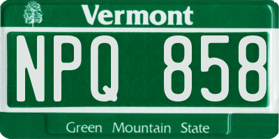 VT license plate NPQ858