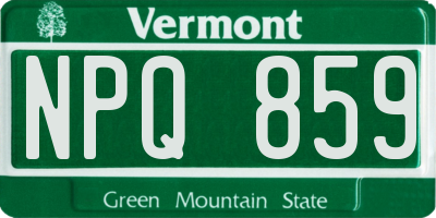 VT license plate NPQ859