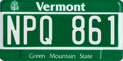 VT license plate NPQ861