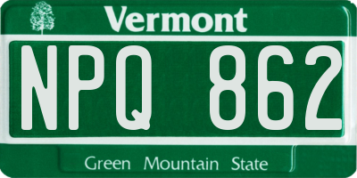VT license plate NPQ862