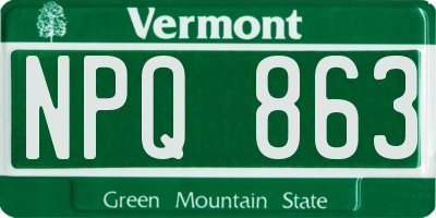 VT license plate NPQ863